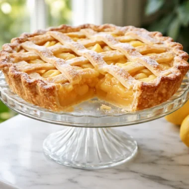 Traditional Rhenish Apple Cake (Apfelriemchen) with spiced apples, served warm.