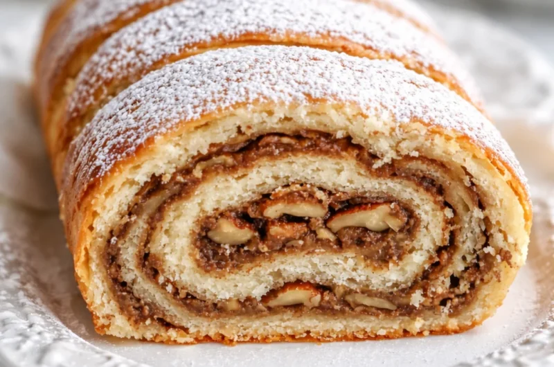 Traditional German Nut Stollen - Nussstollen packed with nuts and holiday flavors.
